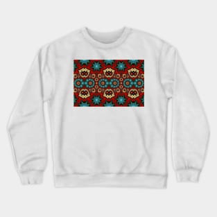 Abstract Ethnic Flower Pattern Crewneck Sweatshirt